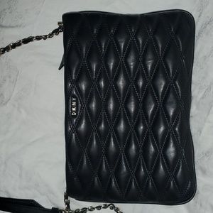 DKNY lamb leather black quilted bag
